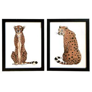 Set of 2 Framed Art Print by Patricia Pinto - Stupell Industries Jungle Cheetah